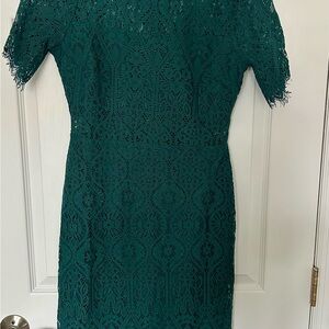 Lulu's Teal Lace Midi Dress